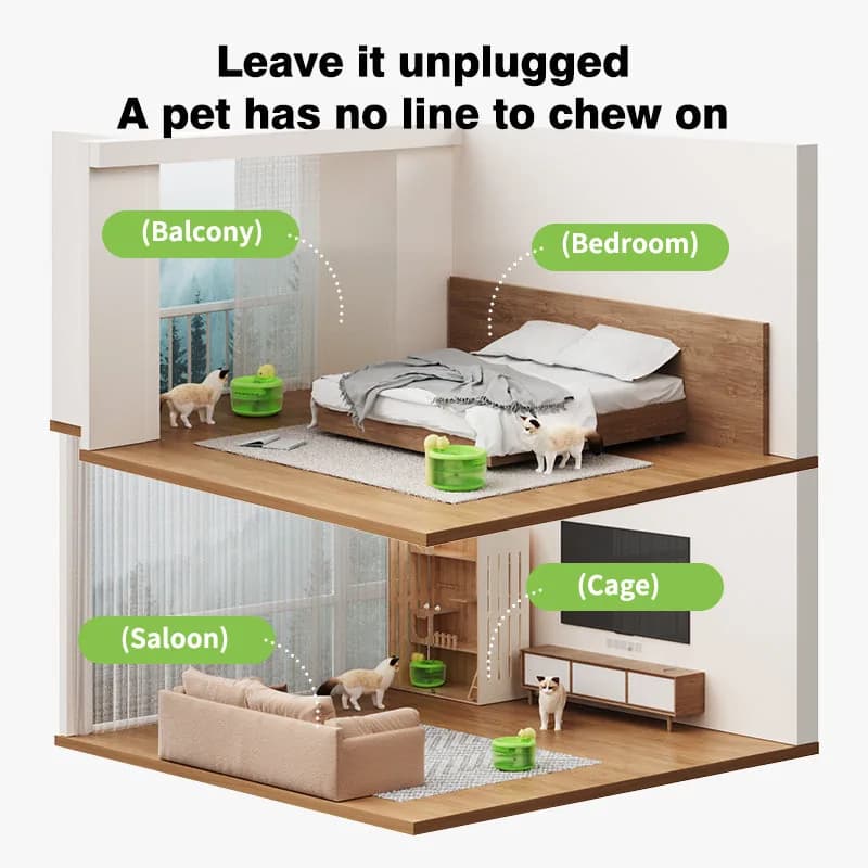 TENZONN wireless pet water fountain — assembled and tested in-house